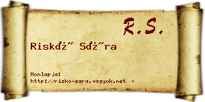 Riskó Sára névjegykártya